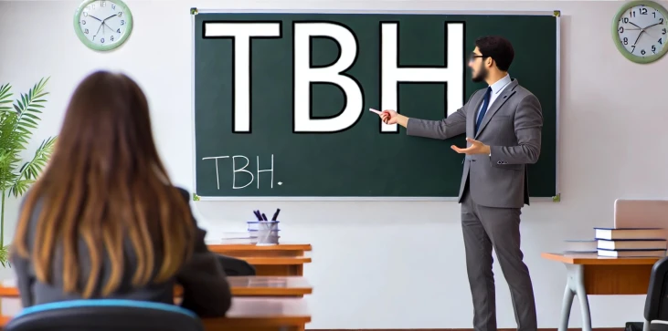 Teacher showing TBH to students